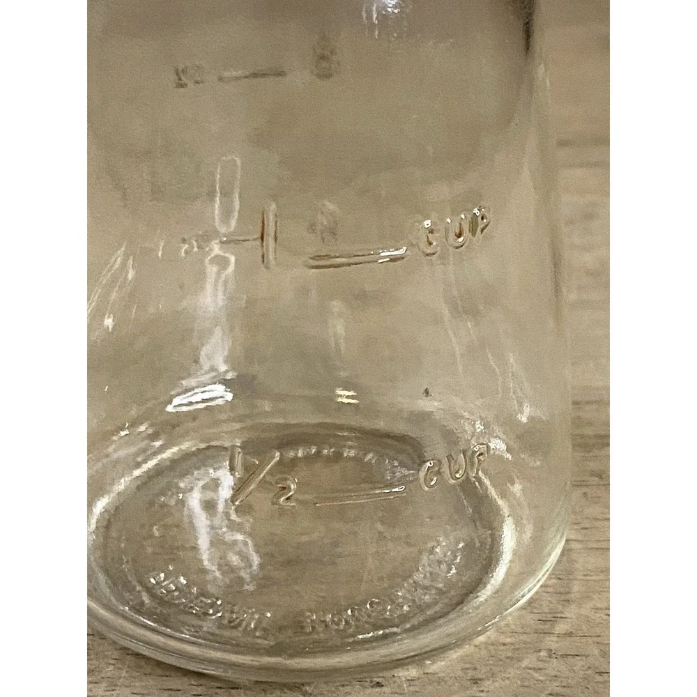 Sugar Dispenser Federal Housewares Clear Glass Measurements On Side Of Glass VTG